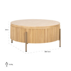 Salontafel Belfort 85Ø (Natural oak)
