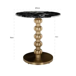 Bistrotafel Witlox 75Ø (Black/gold)