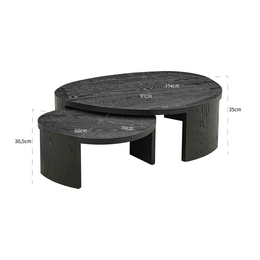 Salontafel Navarino set van 2 (Dark coffee)