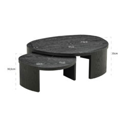 Salontafel Navarino set van 2 (Dark coffee)