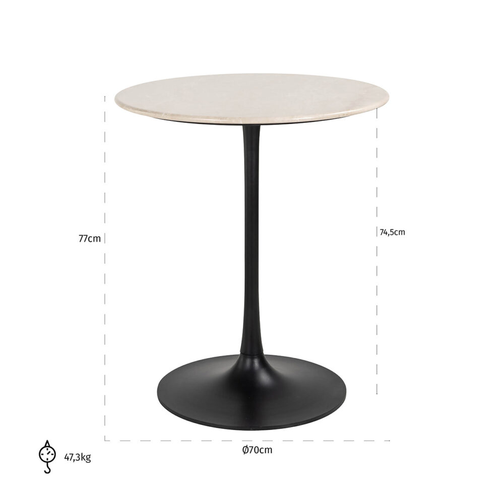 Bistrotafel Tavolo rond (Beige)