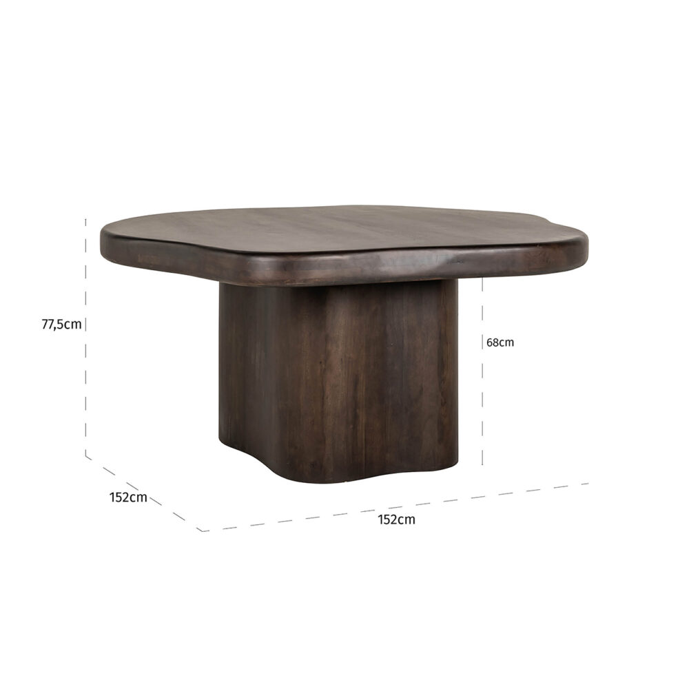 Eettafel Sherman Organisch 152×152 (Brown)