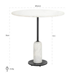 Bistrotafel Jagger 76Ø (Black/white)