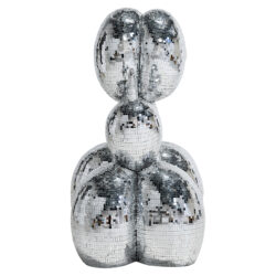Dog deco object spiegel (Silver)