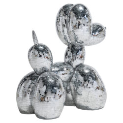 Dog deco object spiegel (Silver)