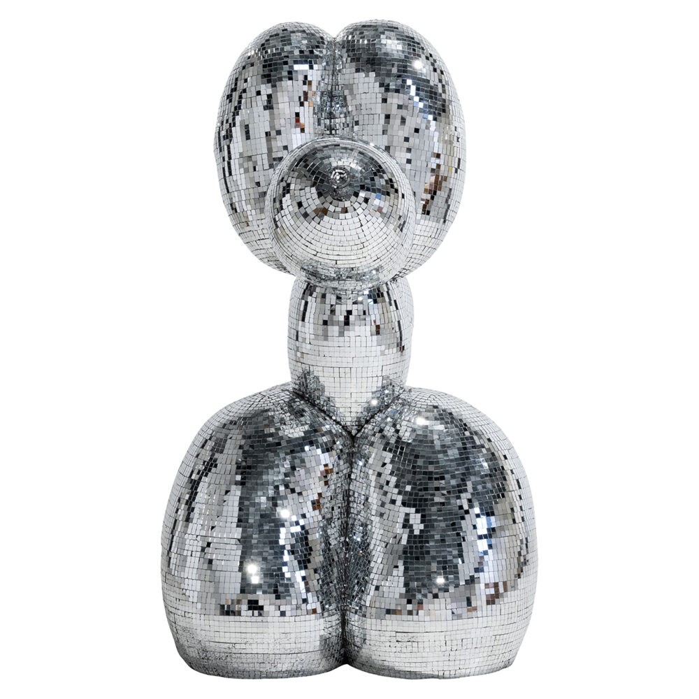 Dog deco object spiegel (Silver)