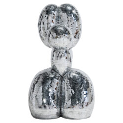 Dog deco object spiegel (Silver)