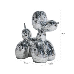 Dog deco object spiegel (Silver)