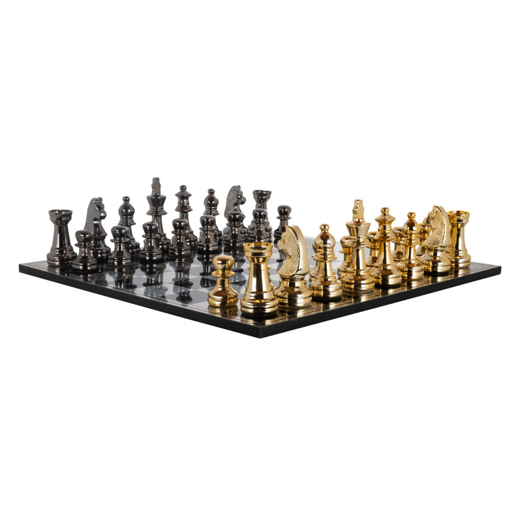 Schaakbord Saray (Black/gold)