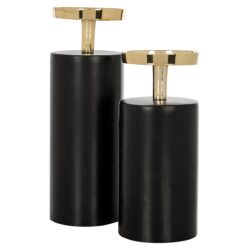 Candlestick Caya large (Black/gold)