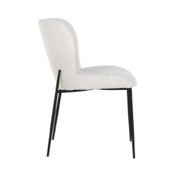 Stoel Darby white bouclé / black (Copenhagen 900 Bouclé White)