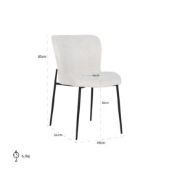 Stoel Darby white bouclé / black (Copenhagen 900 Bouclé White)