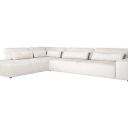 Bank Lund 3-zits + ottoman links cream fusion (Fusion cream 02)