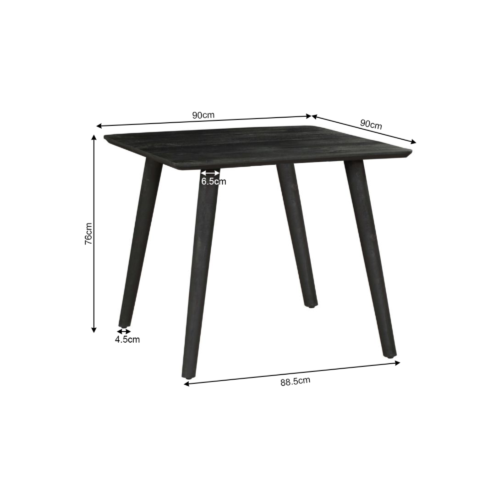 Eettafel Omaha Black | 90 cm