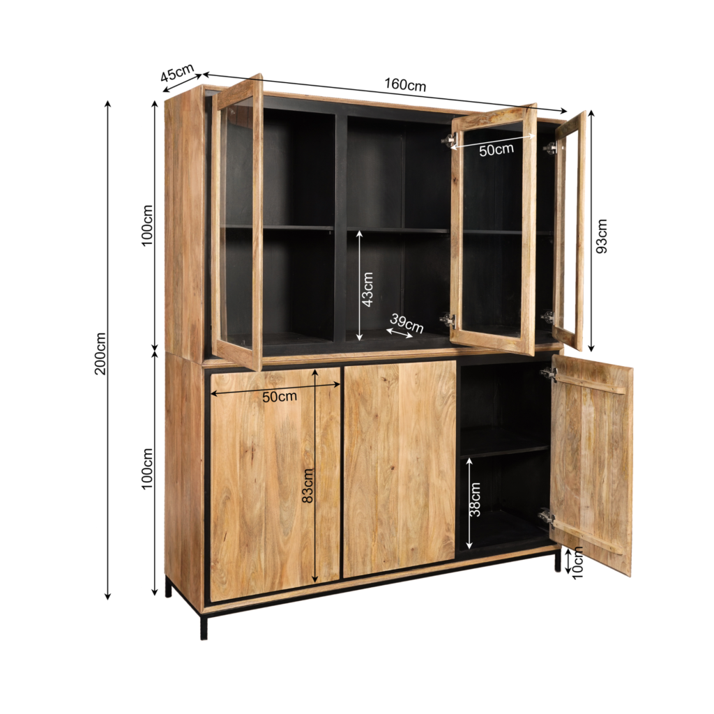 Vitrinekast RichWood | 160 cm