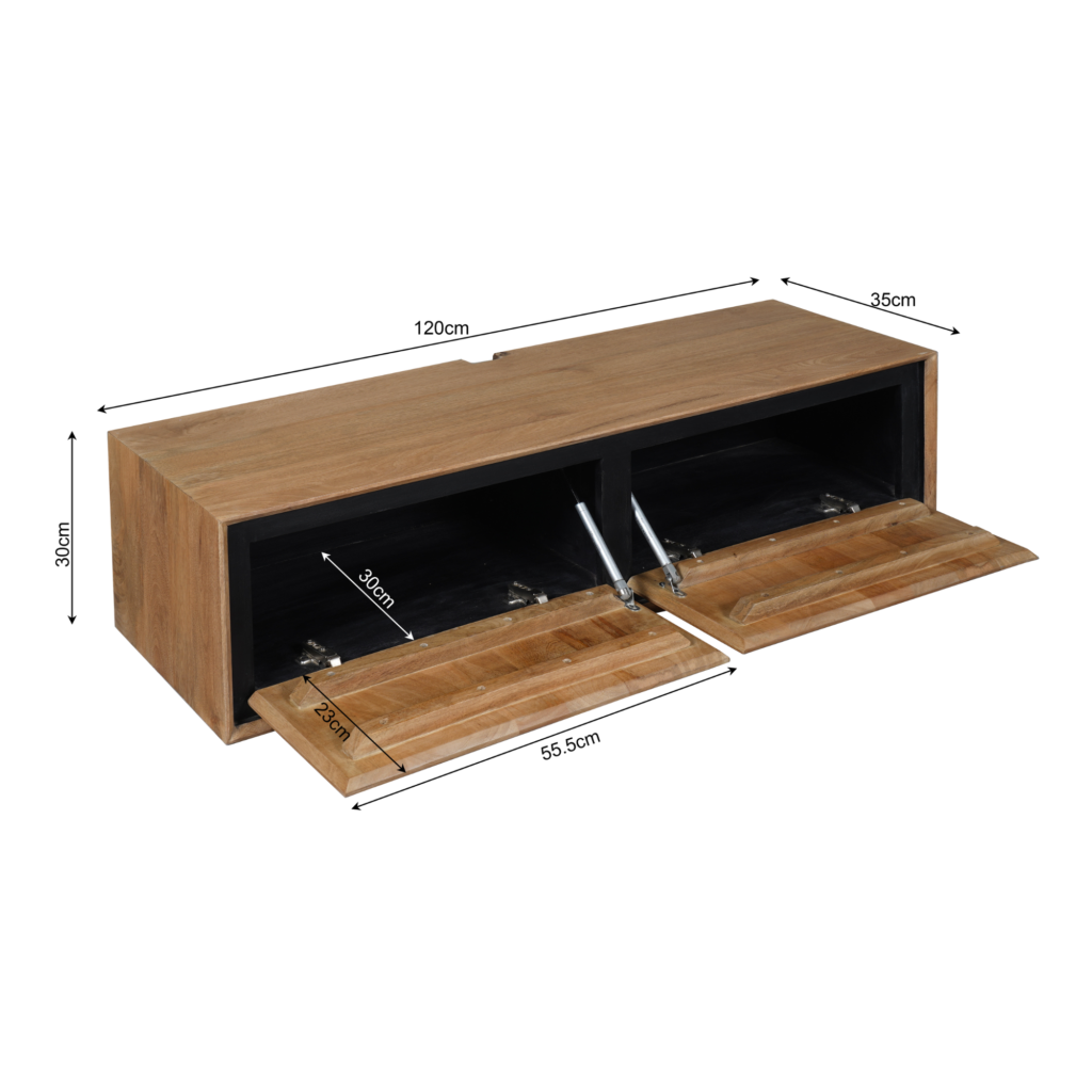 Zwevend tv meubel RichWood | 120 cm