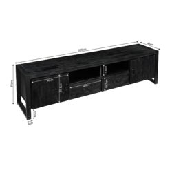 Tv meubel Boaz Black | 200 cm | met deuren en lades
