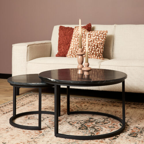 Salontafel Nova Black marble | 70 cm | Set van 2