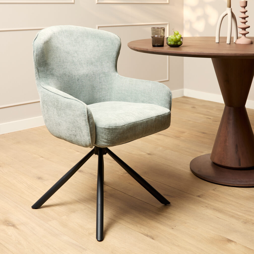 Eetkamerstoel Hanna | Water Green | Met armleuning
