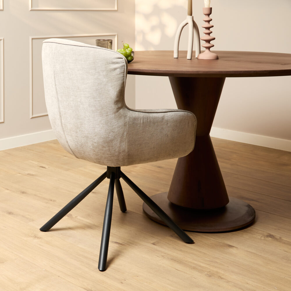 Eetkamerstoel Hanna | Beige | Met armleuning