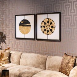 Wall art Sun (Black/gold)