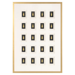 Wall art Bear block 3D (Black/gold)