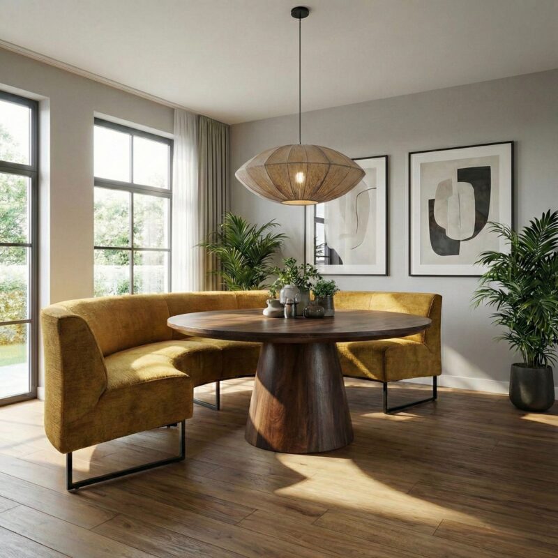 Eetkamerbank Olga rond