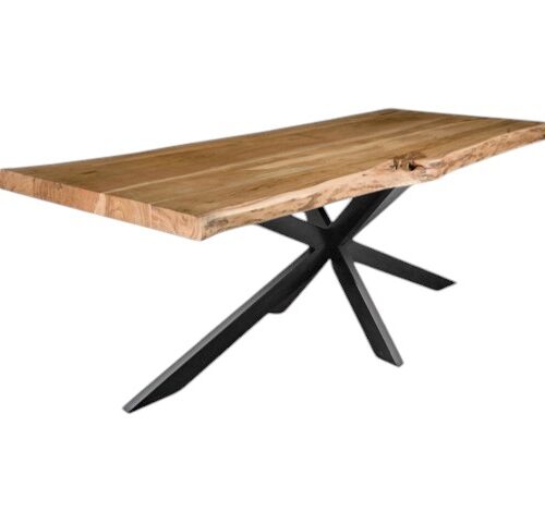 Boomstam eettafel massief acaciahout met live edge rand