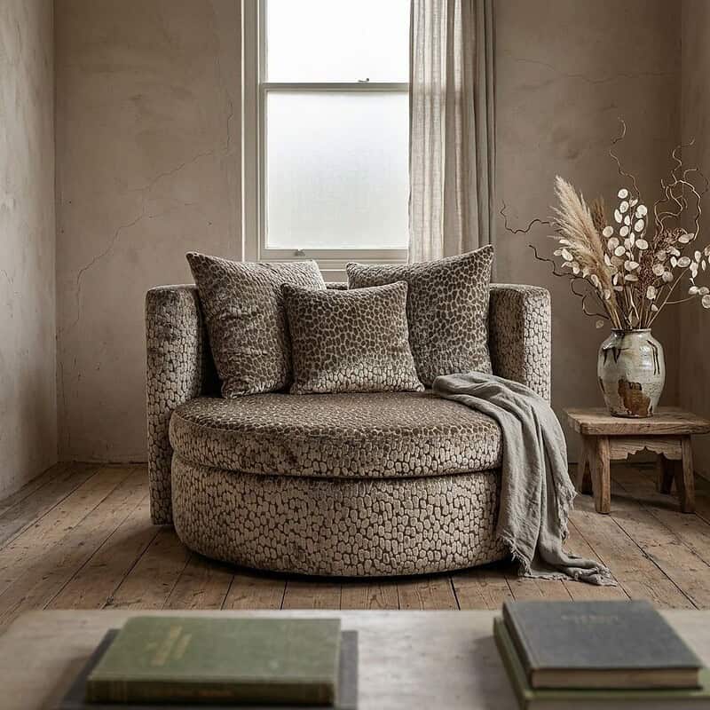 Luxe loveseat La Lord Alfeo van Mokana Meubelen, perfect voor een stijlvolle zithoek met zachte, dierenprint bekleding en comfortabele kussens.