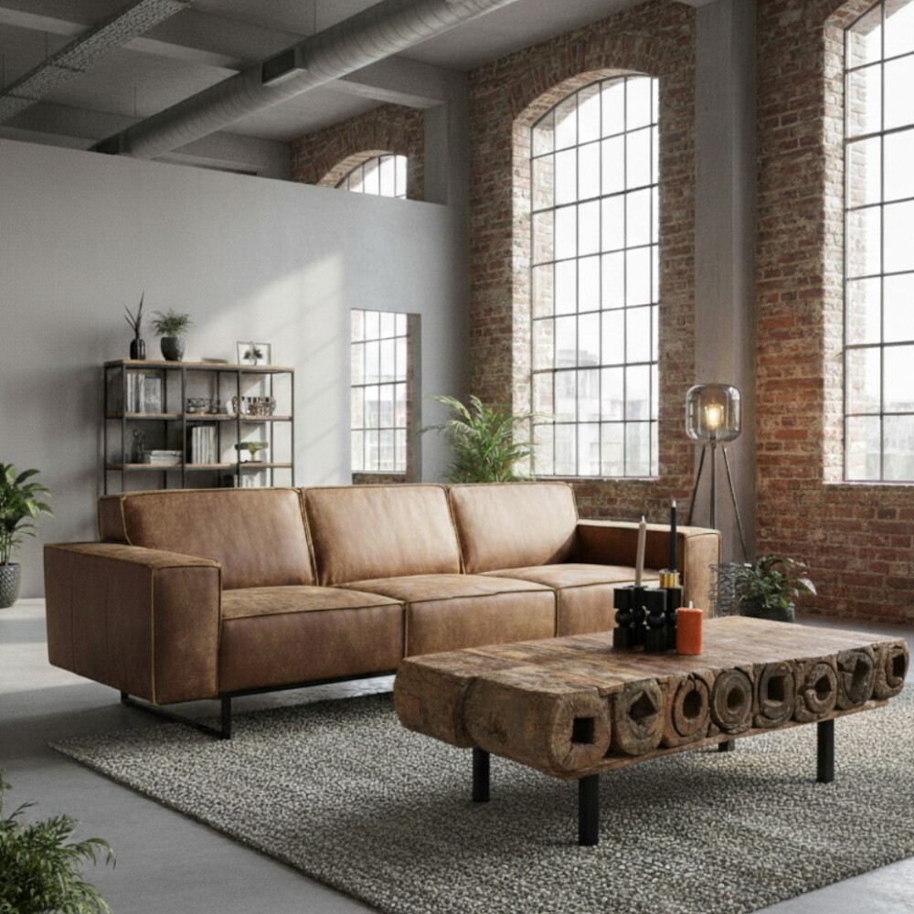 4 Zits bank Nomad van Chill Line in africa leder met open naad