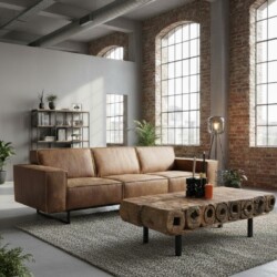 4 Zits bank Nomad van Chill Line in africa leder met open naad