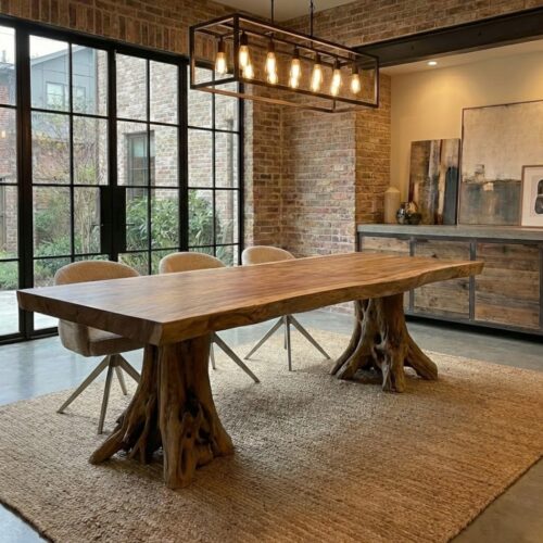 Eetkamertafel Suar uniek Boomstamtafel Suarhout | Wortelpoot