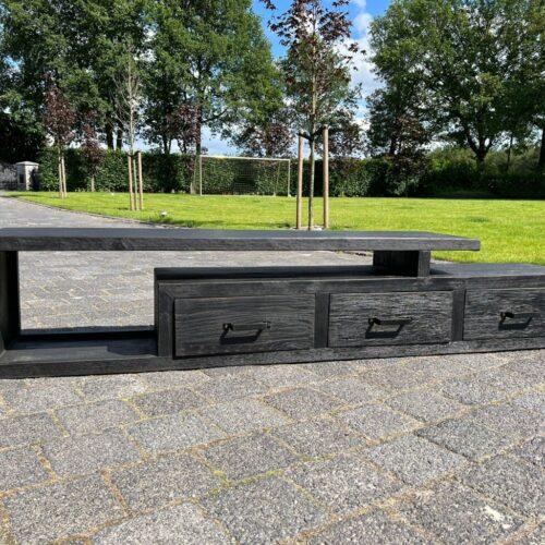 Sfeerfoto tv meubel Solid massief teakhout