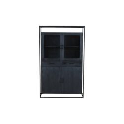 Kabinet Len vitrine mangohout zwart