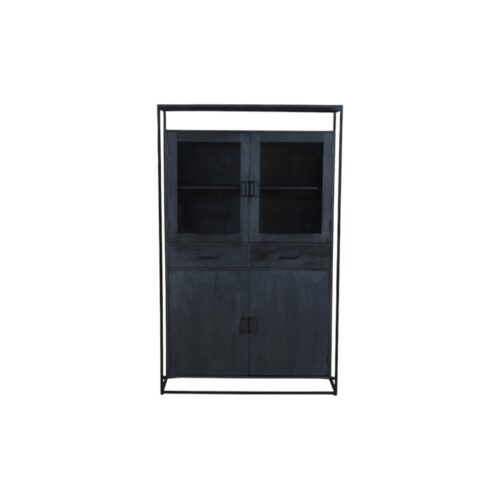 Kabinet Len vitrine mangohout zwart