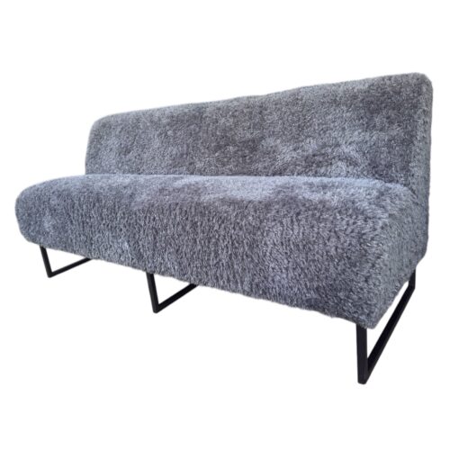 Eetkamerbank Olga in zachte stof Bunny fluweel