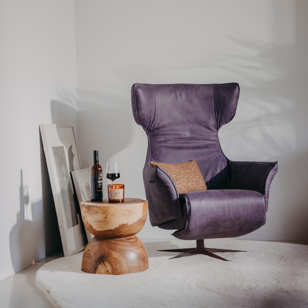 Relaxfauteuil Ellen van Chill Line in africa leder verkrijgbaar in 200+ stoffen