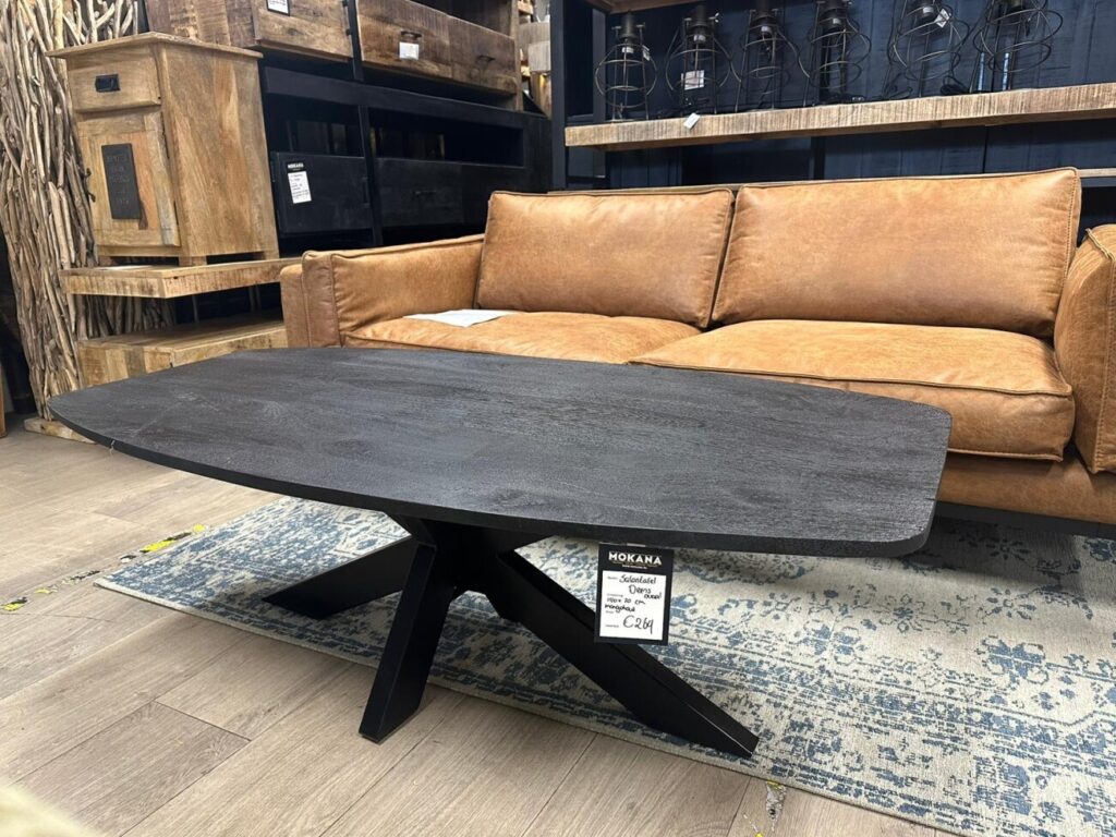 Salontafel deens ovaal zwart