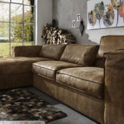Hoekbank Sassari tabac leder
