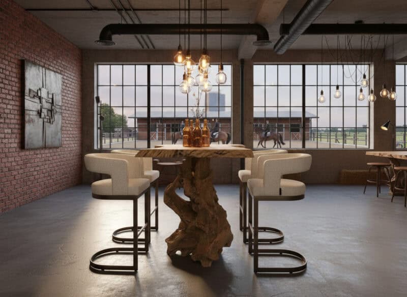 Bartafel Root uniek hout in bruin industrial sfeer Mokana