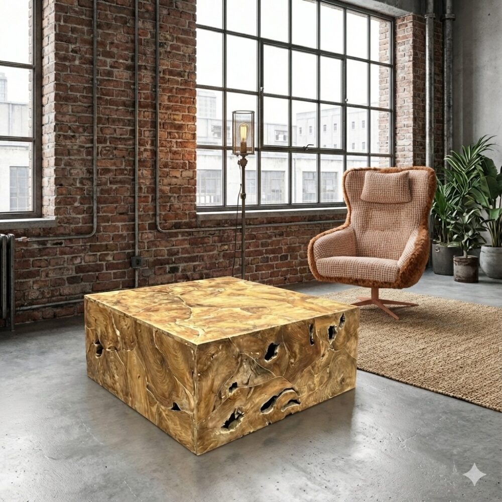 Salontafel Block teakhout