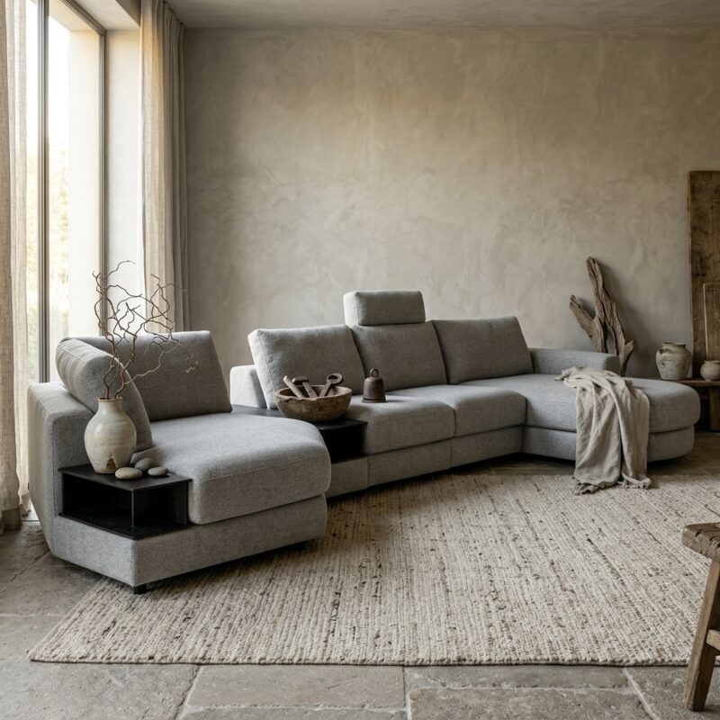 Elementen hoekbank Mirable van DFM met veel mogelijkheden.