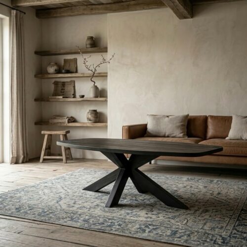 Salontafel Deens Ovaal | Zwart