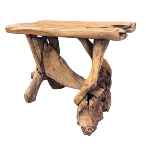 sidetable-root-wortel-teak Unieke sidetable Root gemaakt van Wortel teakhout met boomstam