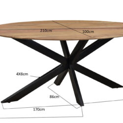 Oslo Oval Acasia 210 cm