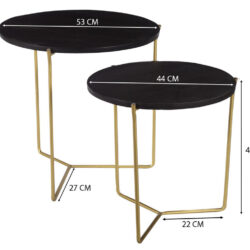 Mason Black/Brass Set of 2