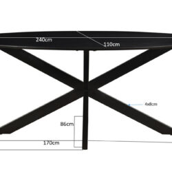 Oslo Black Oval 240 cm