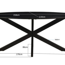 Oslo Black Oval 210 cm