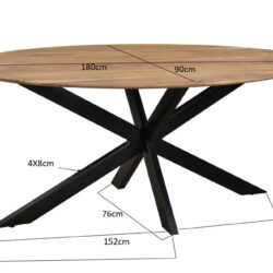 Oslo Oval Acasia 180cm
