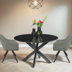 Oslo Black Round 130 cm